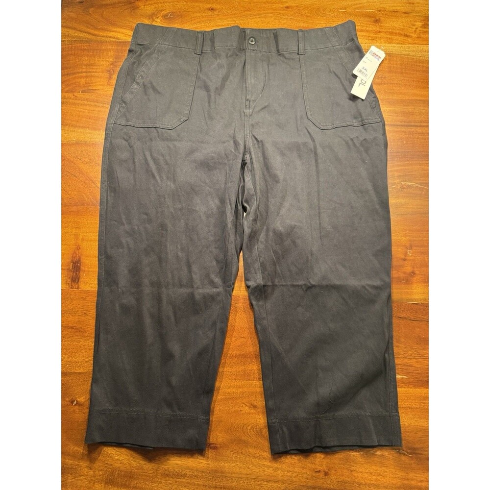 32 Degrees Womens Black Wide Leg Casual Cropped Pants Sz XXL - NWT